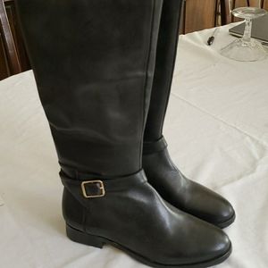 NEW Ann Taylor Black leather boots size 6M
